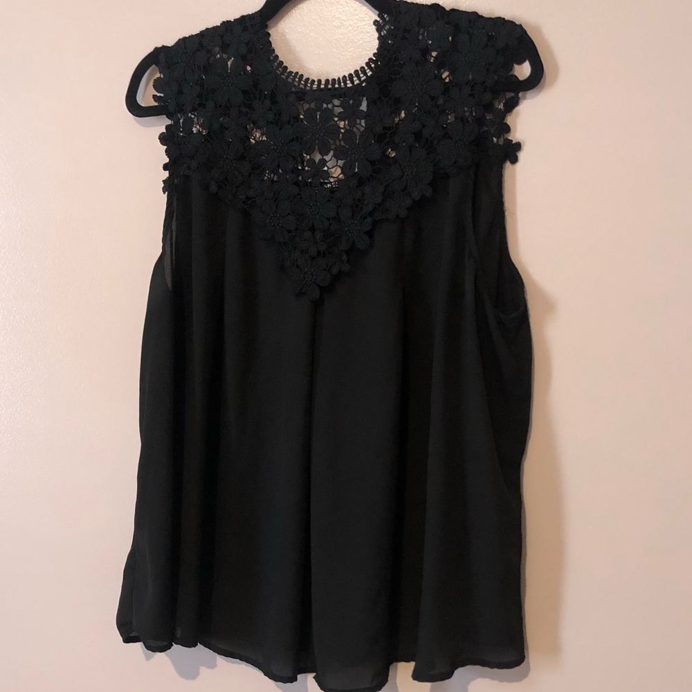 Black lace top tank